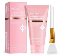 Collagen Night Wrapping Mask - Peel Off Face Mask with Jelly Brush, Overnight Hydrating Jelly Mask, Korean Skincare for Elasticity & Moisture Care, Suitable for All Skin Types