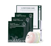 Collagen Overnight Face Mask 3 Step Pore Minimizer Hydrogel Sheet&Boost Serum-Oil Control PDRN-Tightening Exosome-Elasticity Retinal - All in One (3 Pack)