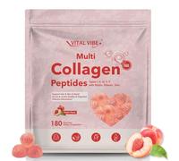 Collagen Peptide Gummies for Women & Men, Multi Collagen Hydrolyzed w/ 1500mg Protein Type I,II,III,V,X, 5000mcg Biotin, Methylated B12, Vitamin C A E D3 B6 for Skin Hair Nails, Bone, 180Cts