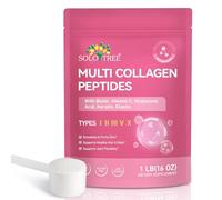 Collagen Peptides Powder 1lb | Hydrolysed Collagen Supplement| I, II, III, V & X with Biotin | Unflavoured | Easy Mix | Supports Skin, Hair, Nails & Joint Comfort | Non-GMO