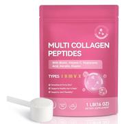 Collagen Peptides Powder 454g | Multi Collagen Types I, II, III, V & X with Vitamin C, Biotin & Hyaluronic Acid | Hydrolysed, Unflavoured, Grass-Fed | Food Supplement for Skin, Hair, Nails & Joints