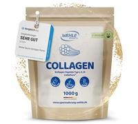 Collagen powder / collagen hydrolysate protein powder for daily use in smoothies, shakes, sauces, drinks, Wehle Sports, made in Germany, helpful for the connective tissue collagen type 1 2 3 1000g