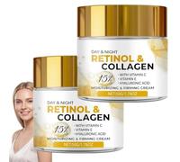 Collagen Power Lifting Cream - Anti-Ageing V-Line Jawline Skin Tightening Moisturiser, Day & Night Age-Defying & Intensive Moisturizing, Anti-Wrinkle Lifting for Saggy Skin & Expression Lines (2pcs)