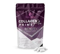 Collagen Prime+ Beauty Complex | 120 Capsules | Skin Elasticity, Hydration & Firmness | Multi-Type Collagen Peptides I, III & V with Hyaluronic Acid, Vitamin C, Biotin & Zinc | Halal | by NutriVolv
