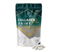 Collagen Prime+ Longevity | 120 Capsules | Multi-Type Collagen Peptides I, II, III, V & X with Hyaluronic Acid, Vitamin C, Zinc, Astaxanthin | Skin, Joint & Structure Support | Halal | by NutriVolv