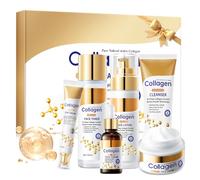 Collagen Skin Care Set, Anti Aging Skincare Gift Set for Wrinkles & Fine Lines, Shrink Pores, Hydrate & Firm Skin, 6 Pcs Skincare Kits for Women with Cleanser, Toner, Lotion, Serum, Cream, Eye Cream.