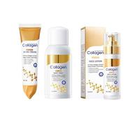 Collagen Skin Care Set, Anti Aging Skincare Set for Wrinkles & Fine Lines, Shrink Pores, Non-Greasy Formula, 3 Pcs Travel Skincare Kits for Women with Hand Cream, Moist Spray, Face Lotion