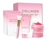 Collagen Skincare Set: Overnight Face Mask & Jelly Cream & Collagen Night Wrapping Mask - For Deep Hydration & Revive Dullness & Restore Radiant Glow, Korean Skincare