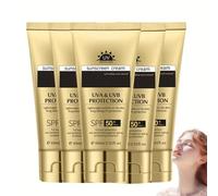 Collagen Sunscreen SPF 50+, Korean Sunscreen, Lightweight Face Sunscreen, Natural Sunscreen Lotion, UVA/UVB Protection with Collagen for Sensitive Skin, Fast Absorbing, Non Greasy (5PC)