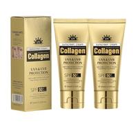 Collagen Sunscreen SPF 50+, Lightweight Natural Sunscreen Lotion, UVA/UVB Protection with Collagen For Sensitive Skin, Non-Greasy & Fast Absorbing, Daily Sun Care for Face and Body (2)