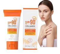 Collagen Sunscreen SPF 90 PA+++,Ultra High Protection Sunblock Against UVA/UVB,Factor 90 Sun Cream Face Moisturiser,Ultra Light UV Protetion Face Sunscreen,Sunscreen Fa/ce,Factor 90 Sun Cream