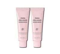 Collagen Sunscreen with PDRN, SPF50 Face Sunscreen for Daily Use, Lightweight Non-Sticky Sunscreen Korean Moisturising Cream, Natural Glow for Women & Men (2pc)
