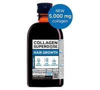 COLLAGEN SUPERDOSE BY GOLD COLLAGEN Hair Growth- Biotin Hair Growth Marine Collagen Supplements for Women & Men (75g), Vitamin C, Hyaluronic Acid and Natural Keratin Hair Treatment, Skin, Nails, 300ml