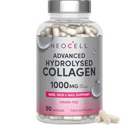 Collagen Supplement with Hyaluronic Acid, Vitamin C, Biotin & More! | Grass-Fed Hydrolysed Bovine Collagen Peptides for Women & Men | Type I & III | 90 High Strength Capsules | NeoCell