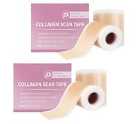 Collagen Tape 2PCS Reusable Silicone Scar Tape, FaceTape for Wrinkles, Skin-Friendly & Breathable Silicone Scar Sheets, Improve The Appearance of Scars & Fine Lines for All Skin Types