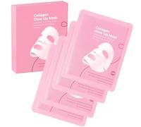 Collagens Glow Up Masks 2.0 - Bio Collagens Face Masks W/3XMore Ultra-Absorbable Co-llagen, Firm Skin Deep Hydrating M-ask For Wrin-kle Reduction And Pore Minimization - Glow Like Glass Skin
