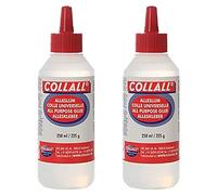CollAll Purpose Glue-Prefect for Arts, Crafts & DIY-Transparent, Fast Drying & Strong Bond-Adults & Kids Use-for Paper, Card, Cork, Wood, Glass, Ceramics, Leather, Felt & More - Pack of 2