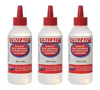 CollAll Purpose Glue-Prefect for Arts, Crafts & DIY-Transparent, Fast Drying & Strong Bond-Adults & Kids Use-for Paper, Card, Cork, Wood, Glass, Ceramics, Leather, Felt & More - Pack of 3