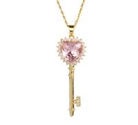 Collana con Chiave da Donna, Collana con Ciondolo a Forma di Cuore in Argento Sterling 925, Chiusura per collane e Scheletro