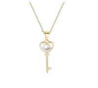 Collana con Chiave da Donna, Collana con Ciondolo a Forma di Cuore in Argento Sterling 925, Chiusura per collane e Scheletro