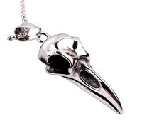 Collana con Corvo in Argento Sterling 925 per Uomo e Donna, Collana con Corvo Punk Rock - Ciondolo con Testa di Corvo, Gioielli con ciondoli con Corvo Animale per Halloween Natale