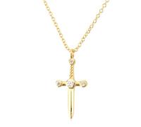 Collana con Spada con Colletto Gotico in Argento Sterling 925 per Uomo, Ciondolo Vintage Katana - Pugnale CZ Lucido da Donna, Maestro Halloween Natale