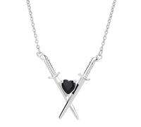 Collana con Spada con Colletto Gotico in Argento Sterling 925 per Uomo, Ciondolo Vintage Katana - Pugnale CZ Lucido da Donna, Maestro Halloween Natale