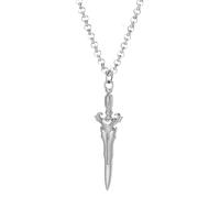 Collana con Spada con Colletto Gotico in Argento Sterling 925 per Uomo, Ciondolo Vintage Katana - Pugnale CZ Lucido da Donna, Maestro Halloween Natale