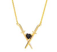 Collana con Spada con Colletto Gotico in Argento Sterling 925 per Uomo, Ciondolo Vintage Katana - Pugnale CZ Lucido da Donna, Maestro Halloween Natale