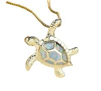 Collana con Tartaruga Marina squisita in Argento Sterling 925 da Donna, Girocollo con Ciondolo Tartaruga Opale Bianco Blu Viola - Collana Classica con Tartaruga Hawaiana, Pendente con Tartaruga,