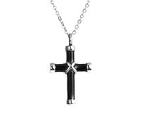 Collana con urna con Croce in Argento Sterling 925 per Donne e Uomini, collane con Doppia cremazione Che contengono Ceneri dei propri Cari, Ceneri, Uomini