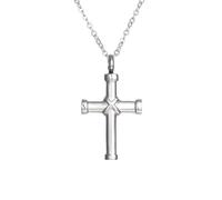 Collana con urna con Croce in Argento Sterling 925 per Donne e Uomini, collane con Doppia cremazione Che contengono Ceneri dei propri Cari, Ceneri, Uomini