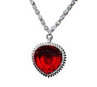 Collana da Donna con pavé colorato Multistrato in Argento Sterling 925, Collana con Cuore in Strass con zirconi lucenti per San Valentino,