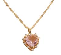 Collana da Donna con pavé colorato Multistrato in Argento Sterling 925, Collana con Cuore in Strass con zirconi lucenti per San Valentino,