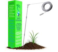 Collapsable Grounding Rod, 20 inches (50cm) long when fully assembled with 40ft Cable for all Earth Connected Products such as Grounding Sheets and Mats, Wrist Bands and Grounding Pillowcases