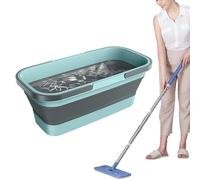 collapsi ble Bucket with Handle,collapsi ble Washing up Bowl with Handles,Portable Camping Sink Folding Wash Basin with Handle for Camping Hiking and Home,Grey & Blue