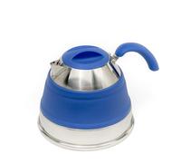 Collapsible 1.5L Silicone Kettle - Camping Waterpot, Travel Kettle, Foldable Kettles for Boiling Water. Small Portable Silicone Tea Kettle, Outdoor Camp Pot (Purplish Blue)