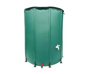 Collapsible 160 Litre Garden Water Butt Rainwater Collection Barrel - Portable PVC Fluid Storage Container Tank with Tap, Zip Lid & Hose Connector