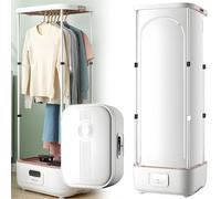 Collapsible 2-In-1 Steam Drying Machine: Turbo Steam for Quick Drying, Large Capacity for Clothes, Removes Odors & Wrinkles Efficiently