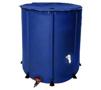 Collapsible 200L Rain Barrel Water Collection System, Portable Garden Water Storage Tank with Mesh Top, Stand, Tap & Zipper Cover - Efficient Rainwater Harvesting (Blue)