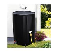 Collapsible 225L Rainwater Harvesting Tank with Filter - Portable Gutter Downspout Collector for Garden Yard & Lawn - Durable Black Water Storage Reservoir