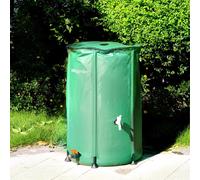 Collapsible 250L PVC Garden Water Butt Tank with Zipped Lid Drain Tap