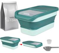 Collapsible Airtight Pet Food Storage Container 15 Lbs With Measuring Cup & Scoop - Versatile Dry Food Dispenser