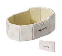 Collapsible Baby Bathtub, Foldable Baby Bathtub, Portable Tub for Kids with Ergonomic Design & Easy Drain, Collapsible Infant for Newborn to Toddler, Khaki
