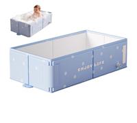 Collapsible Baby Bathtub, Foldable Infant Bathtub with Ergonomic Support for Newborn to Toddler, Space-Saving Portable Bath Tub, Blue Baby Foldable