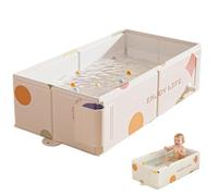 Collapsible Baby Bathtub, Foldable Infant Bathtub with Ergonomic Support for Newborn to Toddler, Space-Saving Portable Bath Tub, Khaki, Ornaments de Jardin