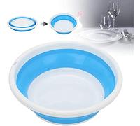 Collapsible Basket 6.41L Large Round Washing Up Bowl Basin Portable Wash Dishpan Multipurpose Outdoor Travel Basin Folding Portable Silicone Plastic Bucket for Kitchen Camping Caravans