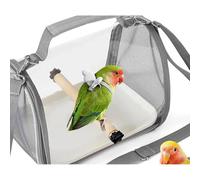 Collapsible Bird Carrier Bag, Oxford Cloth Parrot Travel Cage | Breathable Travel Cage with Perch & Steel Tray, Clear Window for Budgie Cockatiel Hamster Outdoor Trip Camping Hiking