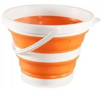 Collapsible Bucket - 10L Foldable Silicone Bucket, Sturdy Handle, Ideal for Travelling & Fishing, Space-Saving Design, Multi-Purpose Bin, Portable Home Cleaning, Camping, Water Basket Orange
