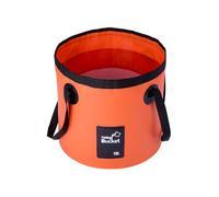 Collapsible Bucket 12L/20L Large Capacity, Folding Camping Water Bucket with Reinforced Handles, Leakproof Portable Wash Basin for Hiking, Fishing, Gardening & Car Washing (Orange, 12, litres)